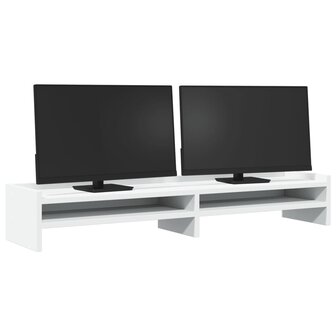 Monitorstandaard 100x24x16 cm bewerkt hout wit 3