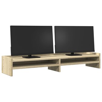 Monitorstandaard 100x24x16 cm bewerkt hout sonoma eikenkleurig 3