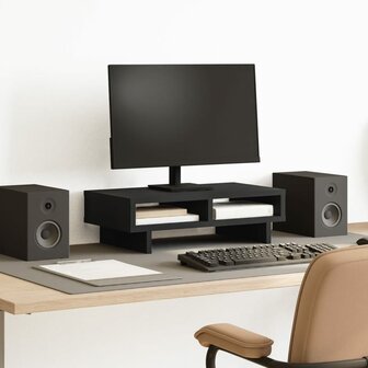 Monitorstandaard 50x27x15 cm bewerkt hout zwart 1