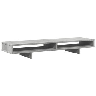 Monitorstandaard 100x27x15 cm bewerkt hout betongrijs 2