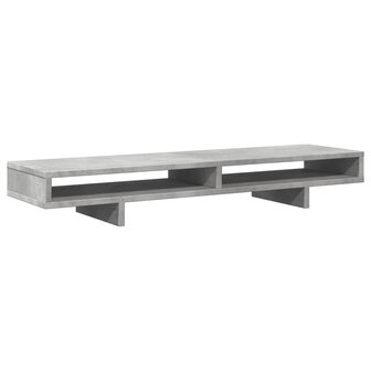 Monitorstandaard 100x27x15 cm bewerkt hout betongrijs 6