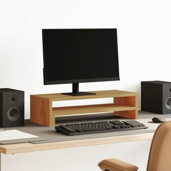 Monitorstandaard 54x22x15 cm bewerkt hout artisanaal eikenkleur 1