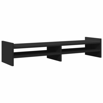 Monitorstandaard 100x27x20 cm bewerkt hout zwart 2