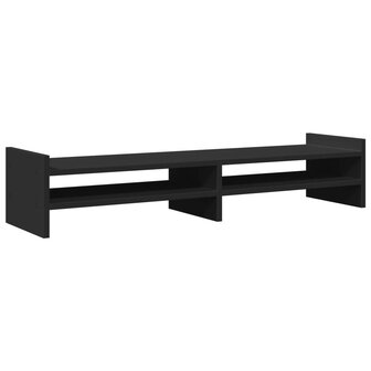 Monitorstandaard 100x27x20 cm bewerkt hout zwart 6