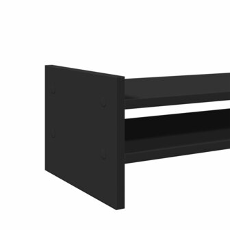 Monitorstandaard 100x27x20 cm bewerkt hout zwart 7