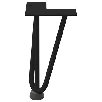 Haarspeld tafelpoten 4 st 20 cm massief staal zwart 5