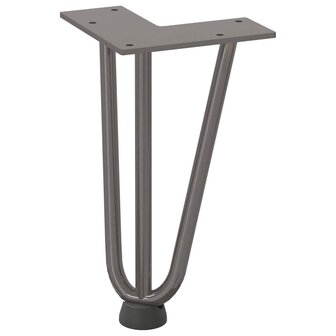 Haarspeld tafelpoten 4 st 20 cm massief staal naturel 4