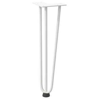 Haarspeld tafelpoten 4 st 42 cm massief staal wit 4