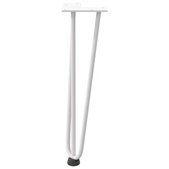 Haarspeld tafelpoten 4 st 42 cm massief staal wit 5