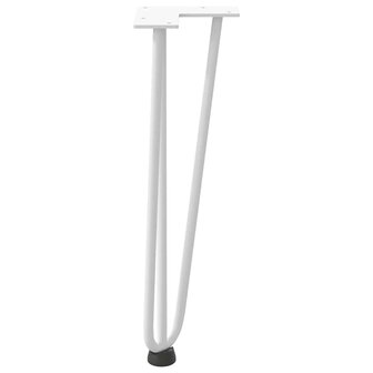 Haarspeld tafelpoten 4 st 42 cm massief staal wit 6
