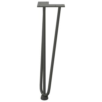 Haarspeld tafelpoten 4 st 42 cm massief staal antracietkleurig 5