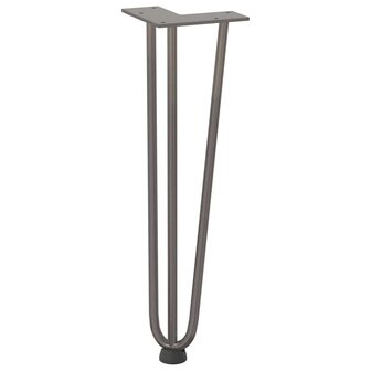 Haarspeld tafelpoten 4 st 42 cm massief staal naturel 4
