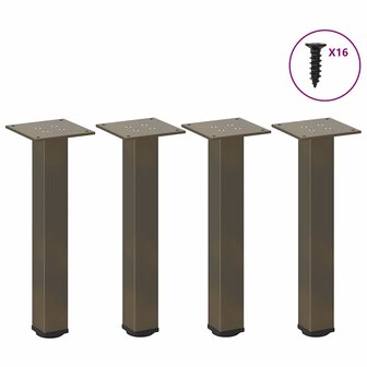 Salontafelpoten 4 st 30-32 cm staal naturel 1