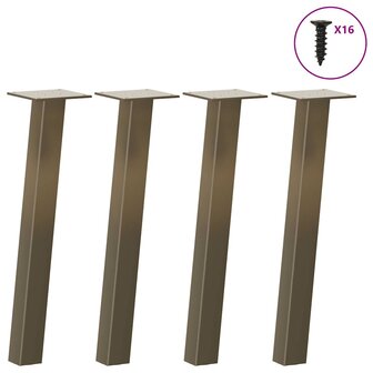 Salontafelpoten 4 st 42 cm staal naturel 1