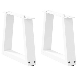 Eettafelpoten 2 st V-vormig 30x(30-31,3) cm staal wit 1