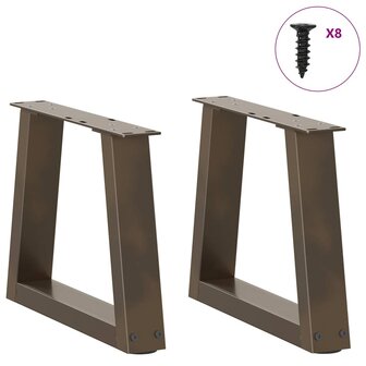 Eettafelpoten 2 st V-vormig 30x(30-31,3) cm staal naturel 3