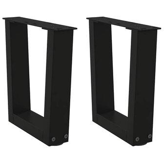Eettafelpoten 2 st V-vormig 30x(30-31,3) cm staal zwart 1