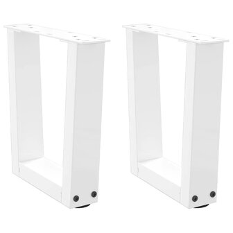 Eettafelpoten 2 st V-vormig 30x(30-31,3) cm staal wit 1