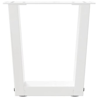 Eettafelpoten 2 st V-vormig 30x(30-31,3) cm staal wit 5