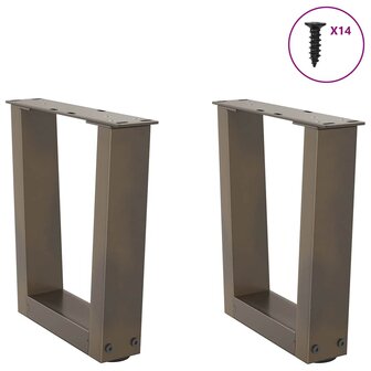 Eettafelpoten 2 st V-vormig 30x(30-31,3) cm staal naturel 3