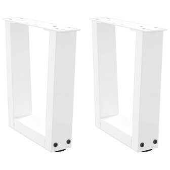Eettafelpoten 2 st V-vormig 40x(30-31,3) cm staal wit 1
