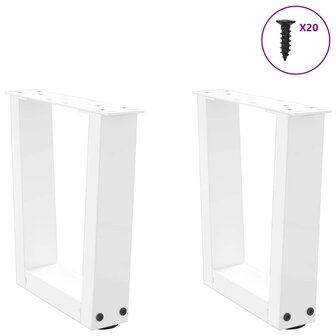 Eettafelpoten 2 st V-vormig 40x(30-31,3) cm staal wit 3