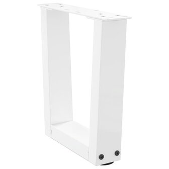 Eettafelpoten 2 st V-vormig 40x(30-31,3) cm staal wit 4