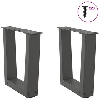 Eettafelpoten 2 st V-vormig 40x(30-31,3) cm staal antraciet 3