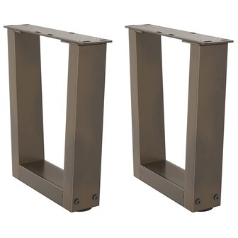 Eettafelpoten 2 st V-vormig 40x(30-31,3) cm staal naturel 1
