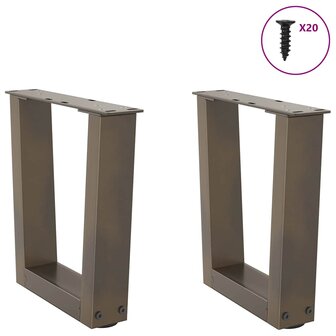 Eettafelpoten 2 st V-vormig 40x(30-31,3) cm staal naturel 3