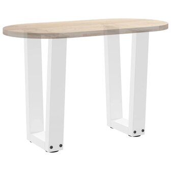 Eettafelpoten 2 st V-vormig 28x(42-43,3) cm staal wit 8