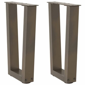 Eettafelpoten 2 st V-vormig 28x(42-43,3) cm staal naturel 1