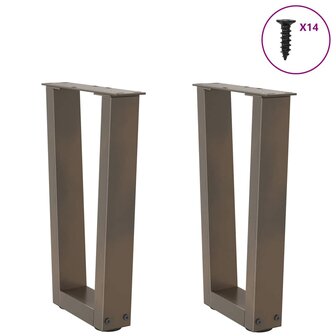Eettafelpoten 2 st V-vormig 28x(42-43,3) cm staal naturel 3
