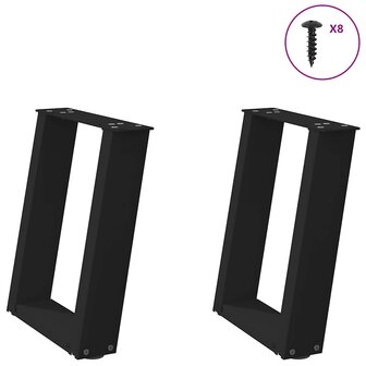 Salontafelpoten 2 st U-vormig 28x(42-43) cm staal zwart 1