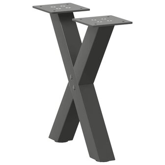 Salontafelpoten 2 st X-vormig 30x(30-31) cm staal antraciet 1