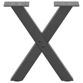 Salontafelpoten 2 st X-vormig 30x(30-31) cm staal antraciet 4
