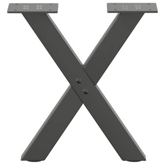 Salontafelpoten 2 st X-vormig 37x(30-31) cm staal antraciet 4