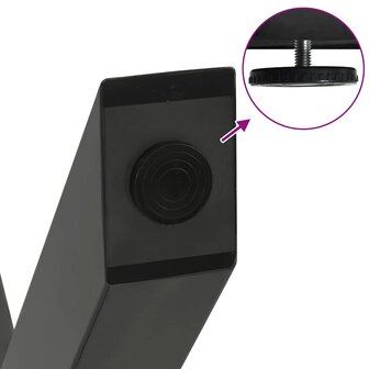 Salontafelpoten 2 st X-vormig 70x(30-31) cm staal antraciet 9