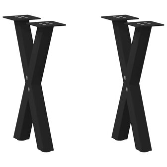 Salontafelpoten 2 st X-vormig 28x(42-43) cm staal zwart 1