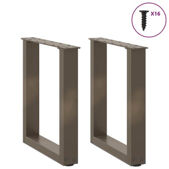 Salontafelpoten 2 st U-vormig 28x(42-43) cm staal naturel 3