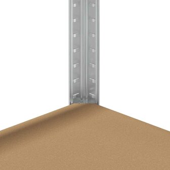 Opbergrekken 5-laags 4 st staal en bewerkt hout zilverkleurig 9