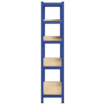 Opbergrek 5-laags staal &amp; bewerkt hout blauw 5