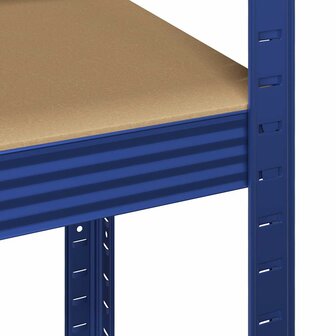 Opbergrek 5-laags staal &amp; bewerkt hout blauw 9