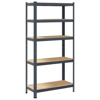 Opbergrek 5-laags staal &amp; bewerkt hout antracietkleurig 2