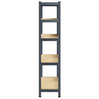 Opbergrek 5-laags staal &amp; bewerkt hout antracietkleurig 5