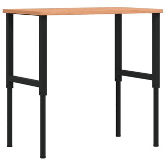 Werkbank rechthoekig 100x60x(71,5-98) cm massief beukenhout 2