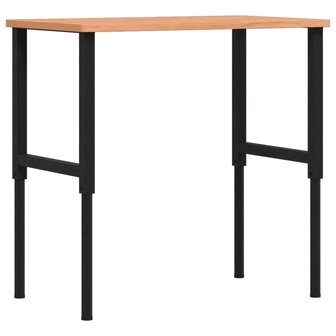 Werkbank rechthoekig 100x60x(71,5-98) cm massief beukenhout 7
