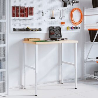 Werkbank rechthoekig 100x60x(73-99,5) cm massief eikenhout 3