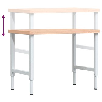 Werkbank rechthoekig 100x60x(73-99,5) cm massief beukenhout 9