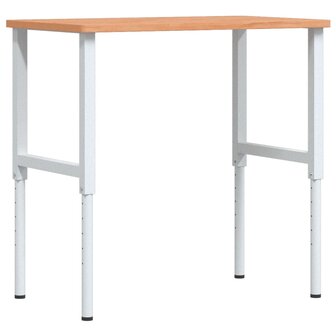 Werkbank rechthoekig 100x60x(71,5-98) cm massief beukenhout 7